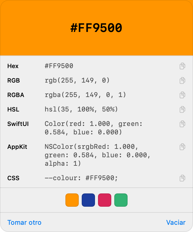 El selector de color